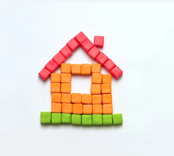 Colorful house of blocks — Stock Photo, Image