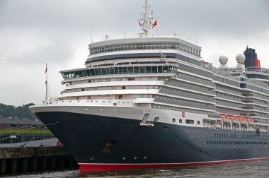 Cruise ship in the port of Hamburg in 2012 clipart
