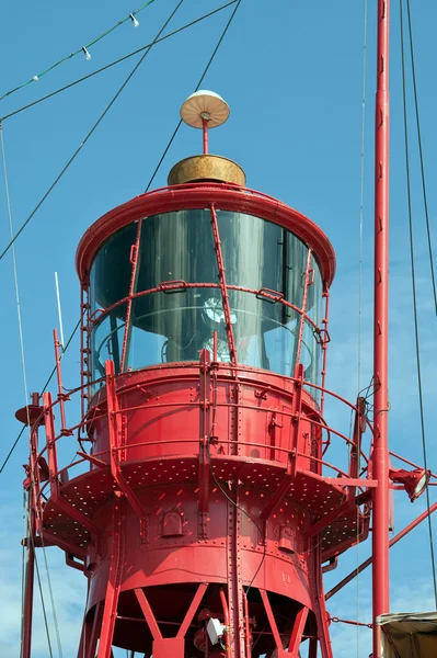 Port of Hamburg 2012 - Pop Red Beacon Tower — Stock Photo, Image