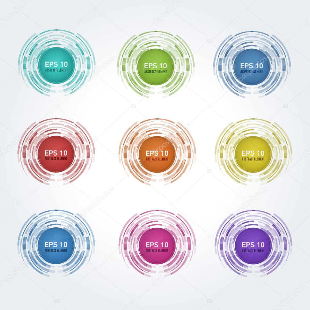 Set of multicolor vector design elements for web.