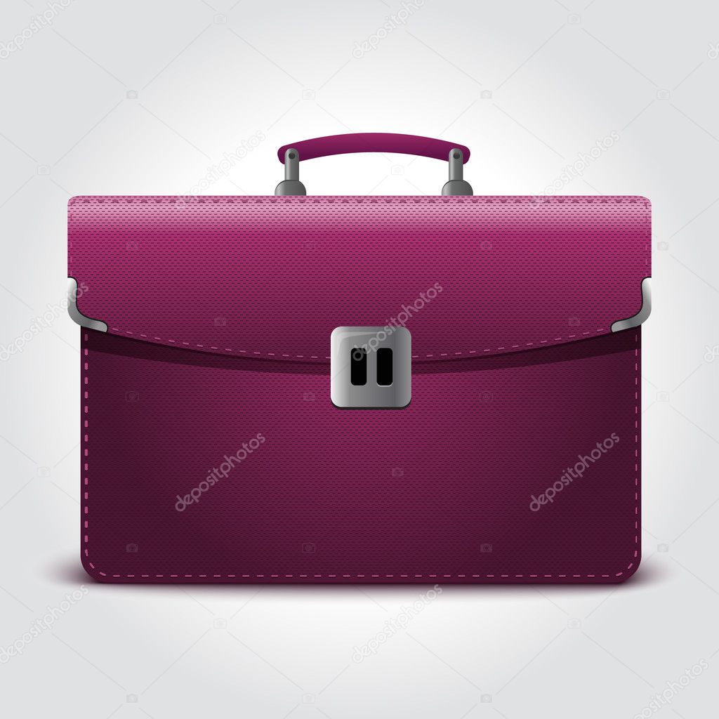 Business briefcase isolated on blue background