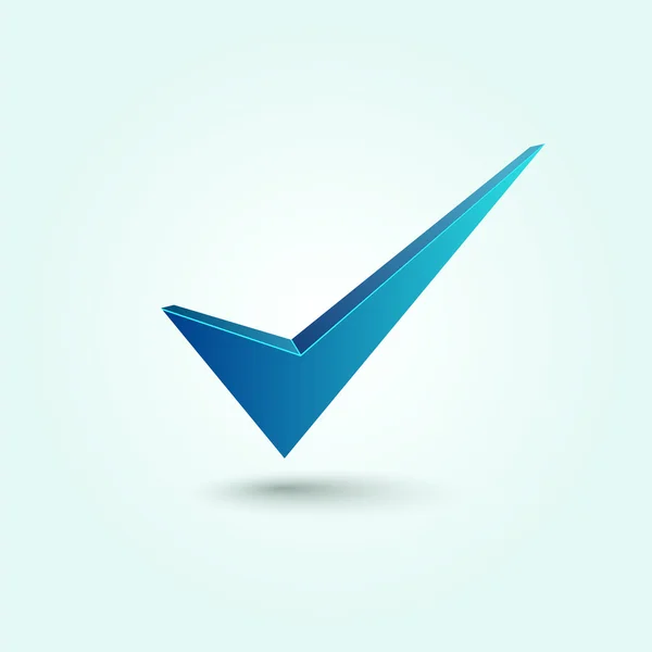Blue check mark symbol — Stock Vector