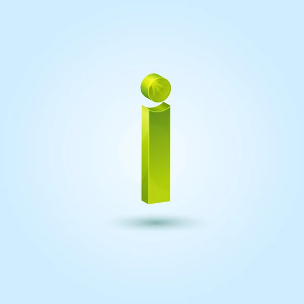 Groene info symbool geïsoleerd op blauwe achtergrond — Stockvector