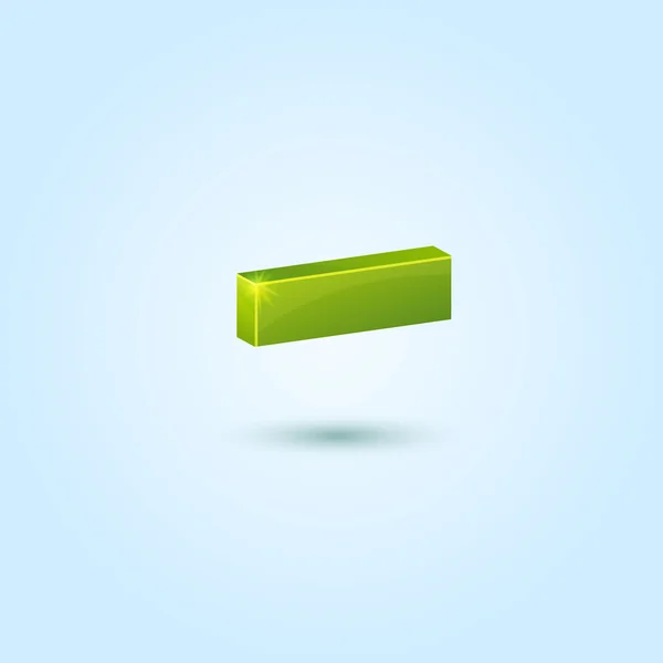 Grünes Minussymbol isoliert auf blauem Hintergrund — Stockvektor