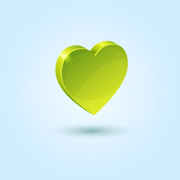 stock vector Green heart symbol isolated on blue background