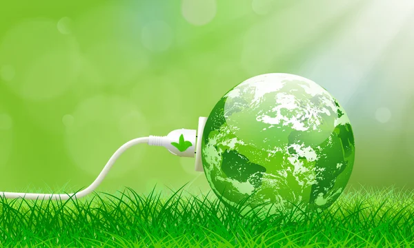 グリーン エネルギーのプラグ — ストックベクタ