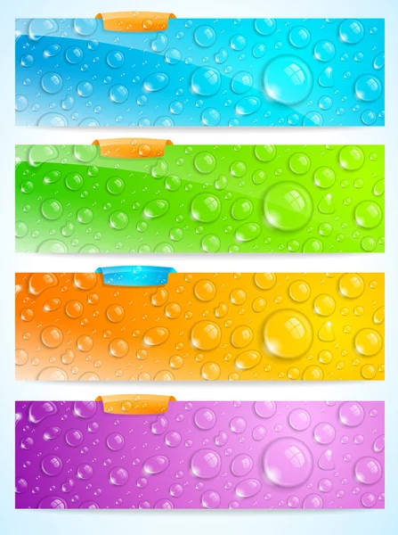 Stijlvolle water drop banners — Stockvector