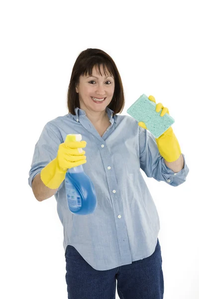 Donna di pulizia — Foto Stock