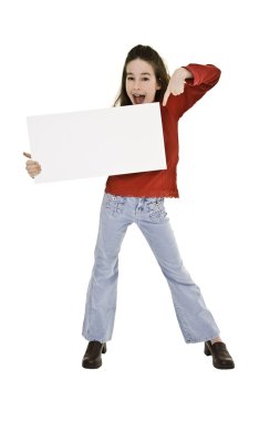 Child holding sign clipart