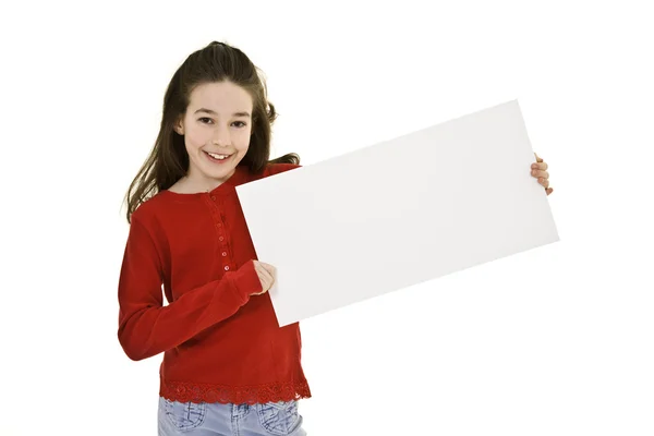 Child holding sign — Stock Photo, Image