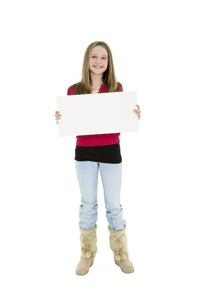 Child holding sign — Stock Photo, Image