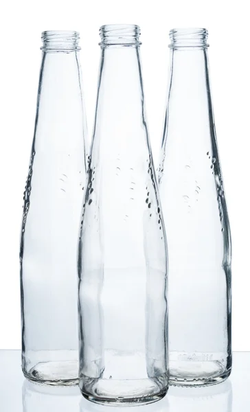 Tři prázdné láhve. — Stock fotografie