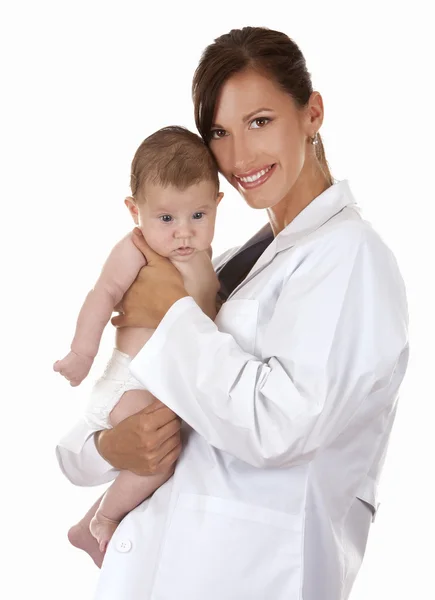 Female doctor and a baby — Stock Photo, Image