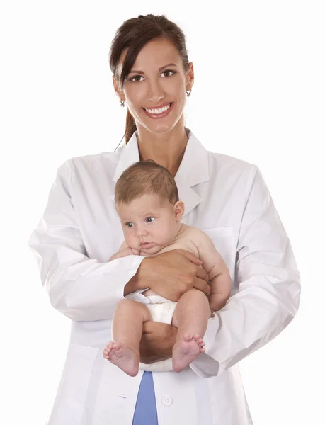 Женщина-врач и ребенок — стоковое фото