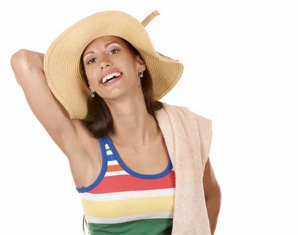 Mujer en ropa de playa — Foto de Stock