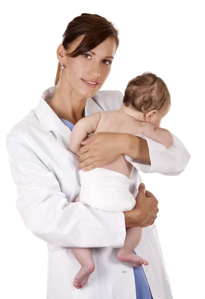 Médica e um bebé — Fotografia de Stock