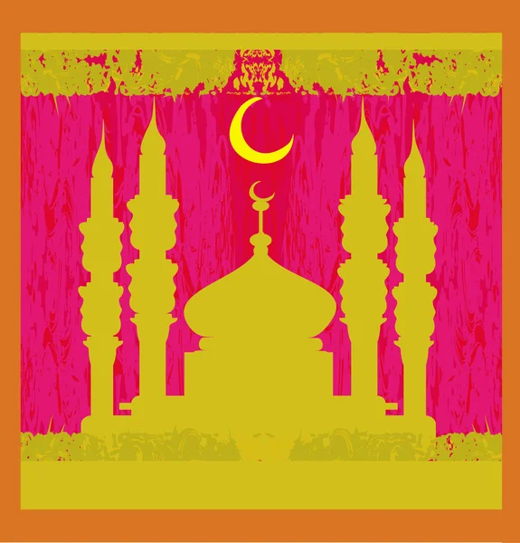 Fundal Ramadan - cartelă vectorială siluetă moschee — Vector de stoc