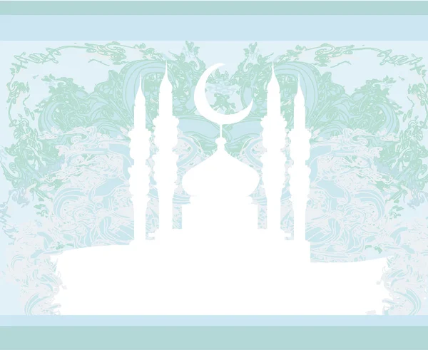 Fondo Ramadán - tarjeta vectorial silueta mezquita — Vector de stock
