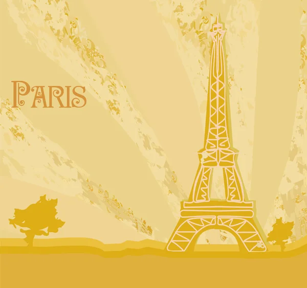 Tarjeta retro Eiffel vintage — Archivo Imágenes Vectoriales