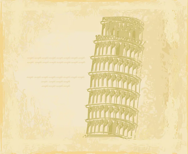 Vector pisa torre grunge fondo — Archivo Imágenes Vectoriales