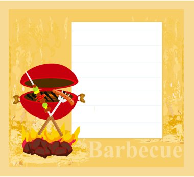 Grunge Barbecue Party Invitation clipart