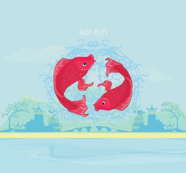 Japanese koi background clipart