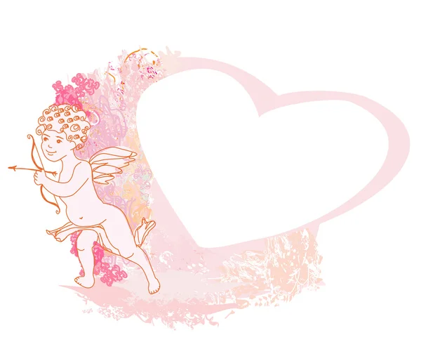 Tarjeta feliz día de San Valentín con Cupido — Archivo Imágenes Vectoriales