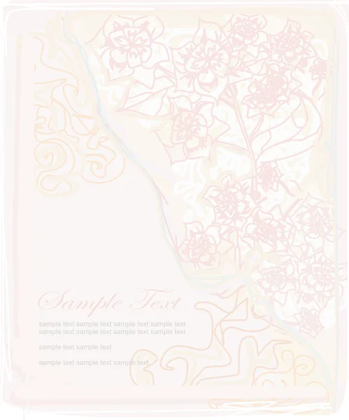 Romantische Blumen Einladungskarte — Stockvektor