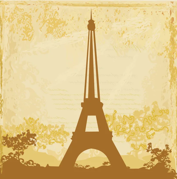Vintage-Retro-Eiffelkarte — Stockvektor