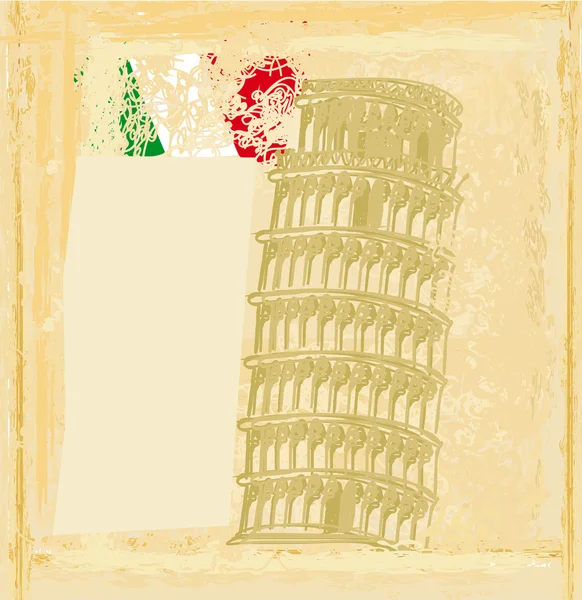 Векторний пізанська вежа гранжевий фон — стоковий вектор