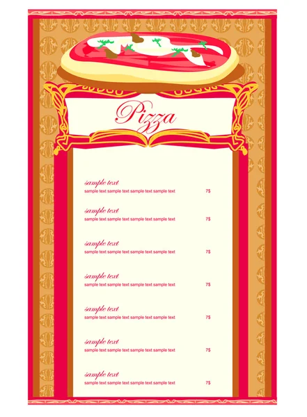 Modèle de menu de pizza — Image vectorielle