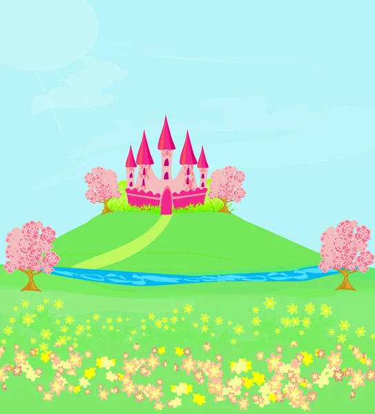 Conte de fées magique Château princesse — Image vectorielle