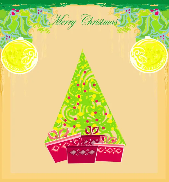 Carte d'arbre de Noël abstraite — Image vectorielle