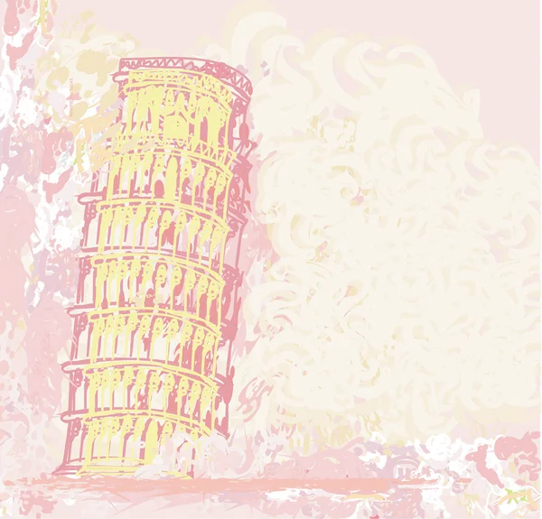 Векторная Пиза башня гранж фон — стоковый вектор