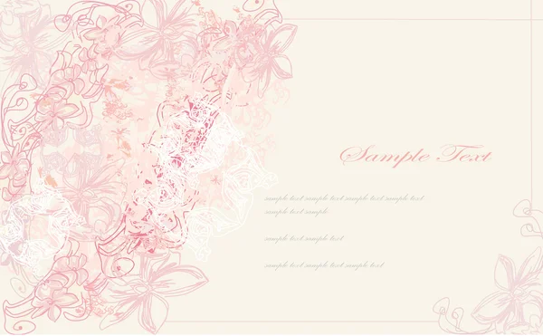 Abstrait romantique fleur fond carte, vecteur illustration — Image vectorielle