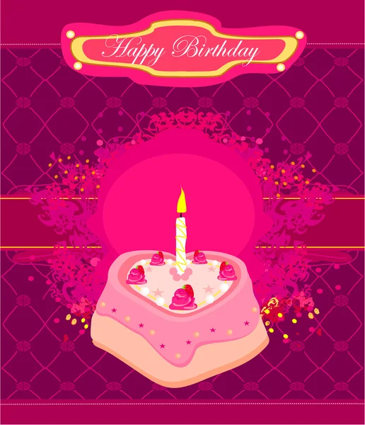 Поздравляем с днем рождения с тортом — стоковый вектор