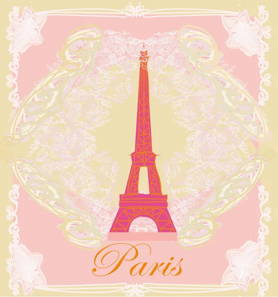 Vintage carte Eiffel rétro — Image vectorielle