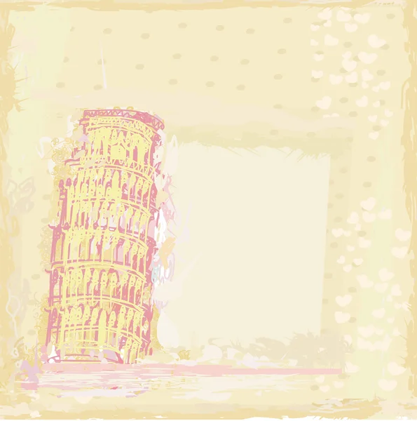 Vektor Pisa Tower Grunge Hintergrund — Stockvektor