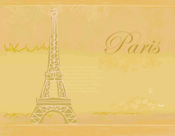 Vintage retro Eiffelkaart — Stockvector