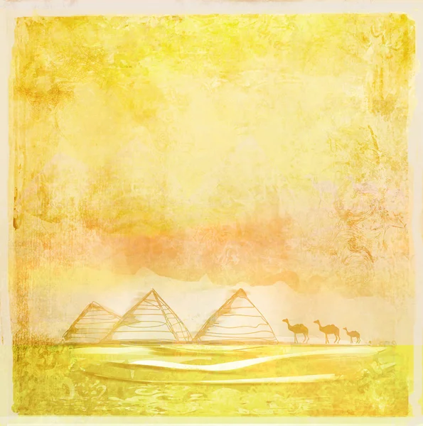 古い紙をラスター、ギザのピラミッド — ストック写真