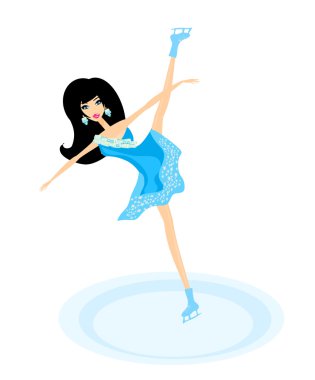 Beautiful ice skater dancing on ice clipart