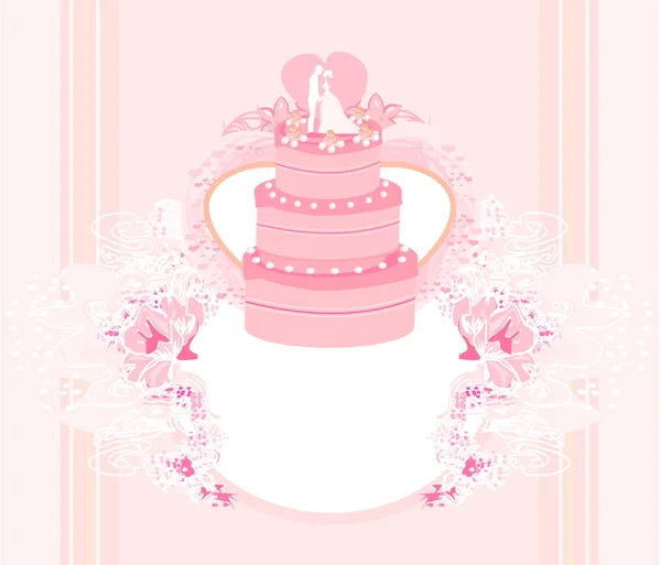 Diseño de tarjeta de pastel de boda — Vector de stock