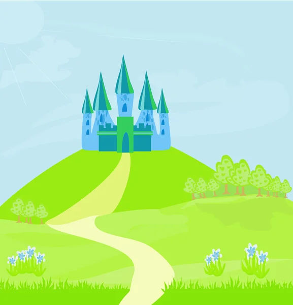 Magiske eventyr prinsesse slot – Stock-vektor