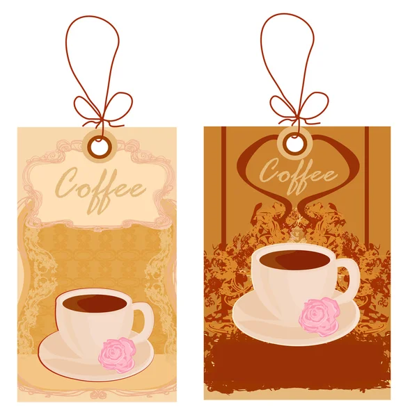 Menu café prix du café étiquettes — Image vectorielle