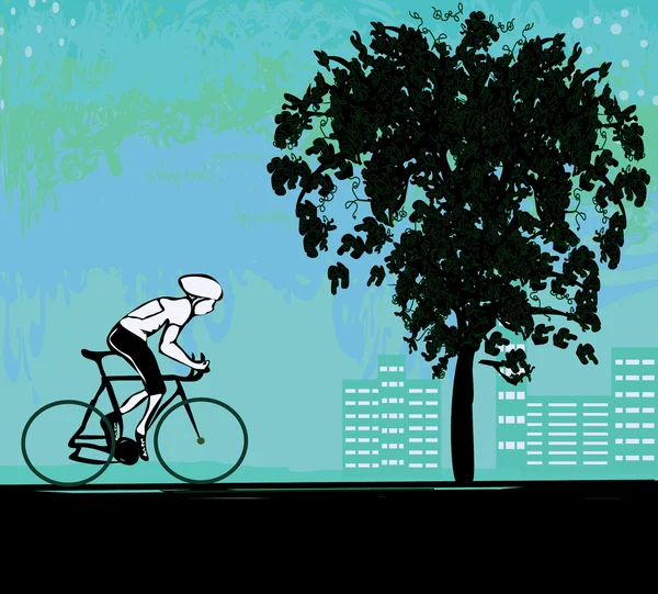 Plantilla de póster de ciclismo Grunge — Vector de stock