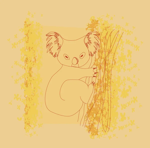 Koala坐在树上解说 — 图库矢量图片