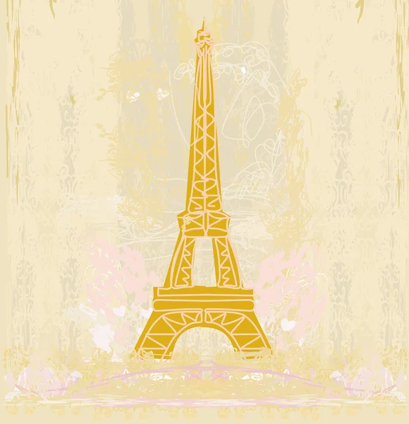 Vintage retro cartão Eiffel —  Vetores de Stock