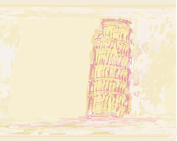 Векторная Пиза башня гранж фон — стоковый вектор
