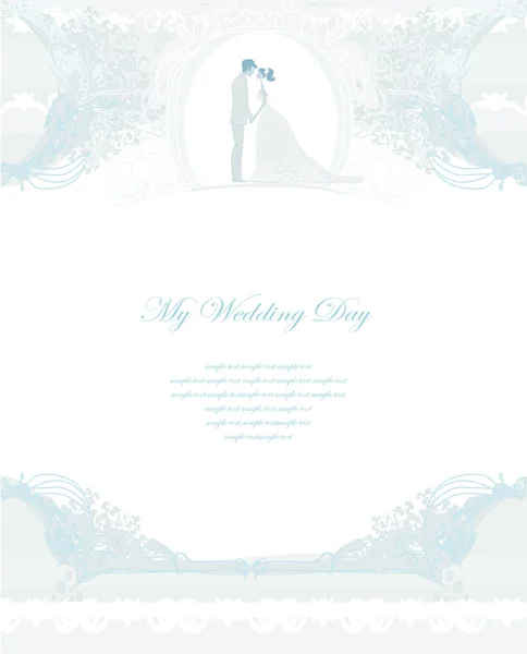 stock vector Elegant wedding invitation with wedding couple