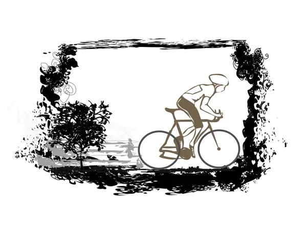 Cykling grunge affisch — Stock vektor